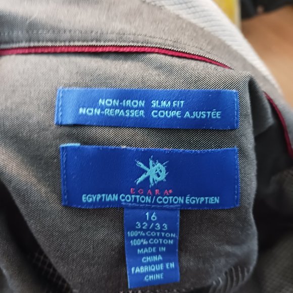 egyptian 100% cotton slim fit men button downs shirt long sleeves egara silver - Picture 3 of 4